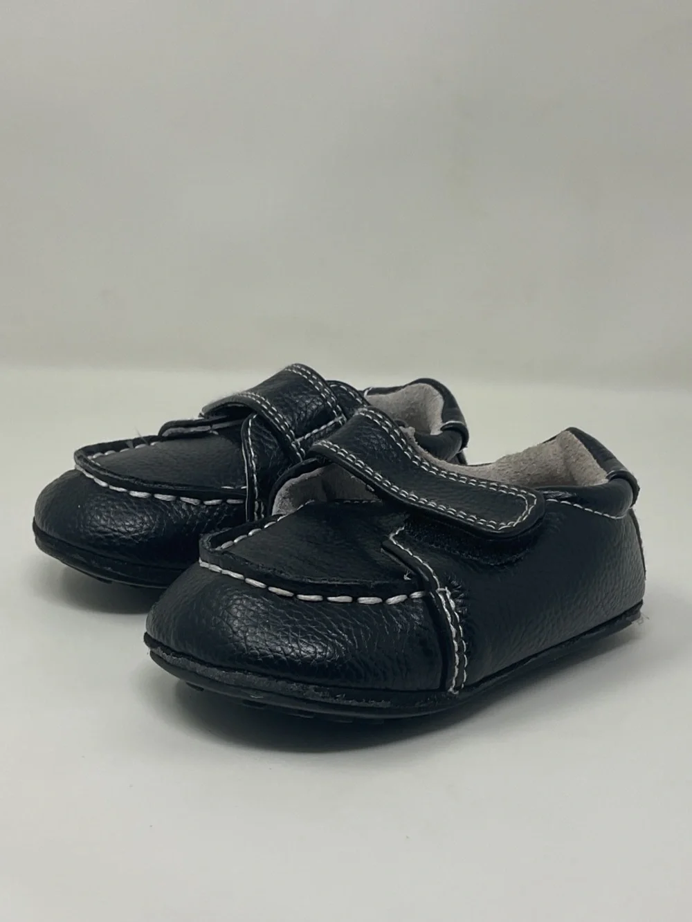 Black Baby Walker Loafers with velcro strap size 12 to 18 months
